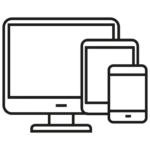 Icône écrans multiples (mobile, tablette, desktop)