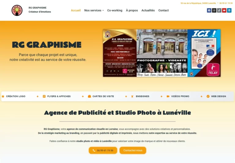 Site RG Graphisme conçu par Design Pop